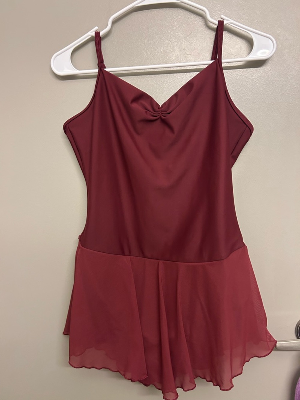 Sleeveless Burgundy Mini Dress with Flowy Skirt made for dance